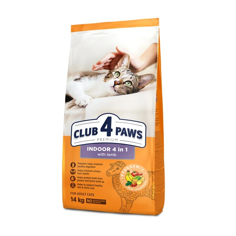 trofi-gatas-club4paws-indoor-4in1-lamb-14kg