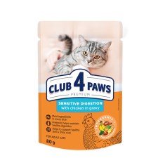 ygri-trofi-gatas-club4paws-sensitive-digestion-kotopoulo-se-saltsa-85gr-bluedog